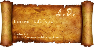 Lerner Dávid névjegykártya